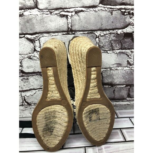 J.CREW Eloise Blue Striped Fabric Espadrilles Wedge Ankle Wrap Sandals Women 8M - Picture 16 of 16